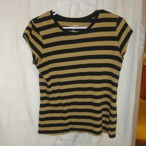 Striped Black and Tan Women's Top